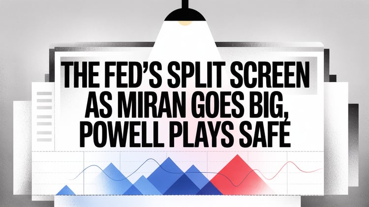 The Fed’s Split Screen as Miran Goes Big, Powell Plays Safe