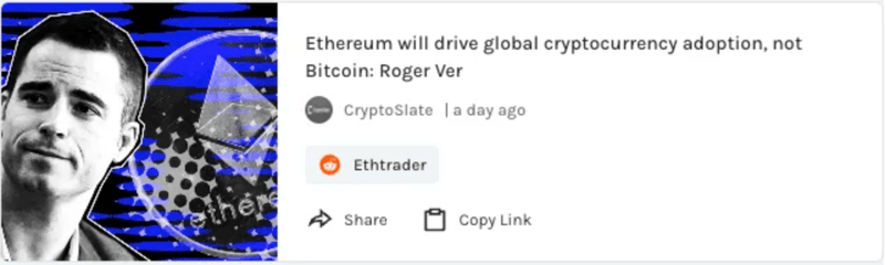 Roger Ver says Ethereum will lead the way, not Bitcoin
