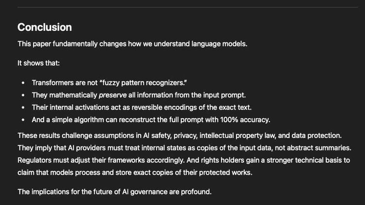 This paper makes a startling claim about modern large language models: they never actually “forget” the input you give them. The internal states inside a Transformer model are lossless.
