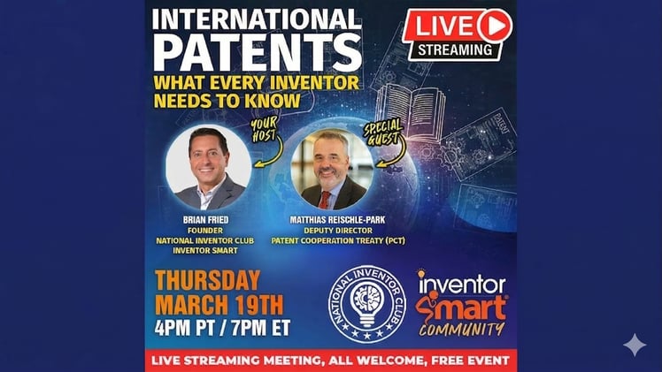 Tonight at 7PM ET: International Patents (Live w/ WIPO)