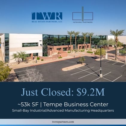 Small Bay Daily - July 31 - TWR/IntegralPartners buy Phoenix area small bay for $9.2M