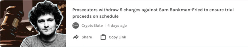 Feds "quietly drop" 5 charges against SBF. So 5 down, 8 to go.