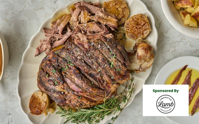 Anchovy-Garlic Roast Leg of American Lamb