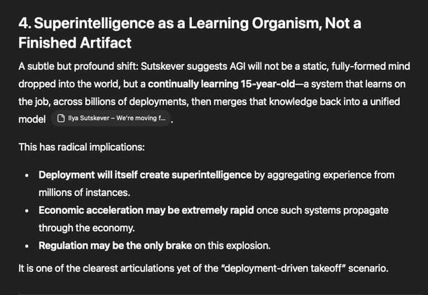 A core thread running through the dialogue is Sutskever’s insistence that modern AI fundamentally generalizes worse than humans—despite models having orders of magnitude more data and compute.