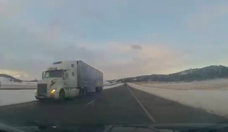 Semi Truck Drives Wrong Way on Highway 1 Near Mini Thni; No Charges Laid