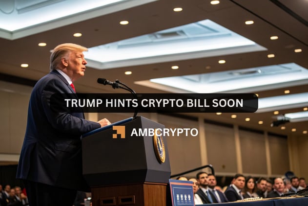 Trump hints crypto bill soon