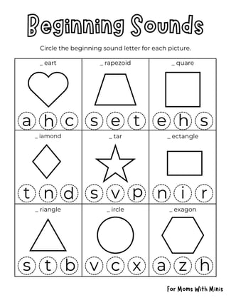 Shapes Beginning Sounds