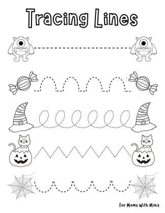 Halloween Tracing Lines Worksheet