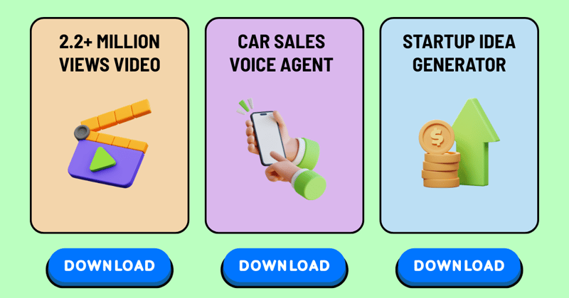 🎬 2.2M view AI scripts 🚗 $5K car dealership bot 💡 VC-fundable idea generator