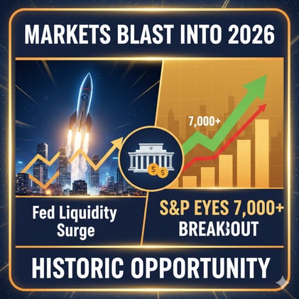🚀 MARKETS BLAST INTO 2026: Fed Liquidity Surge Signals Historic Opportunity as S&P Eyes 7,000+ Breakout
