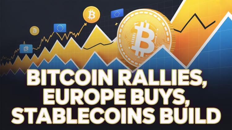 Bitcoin Rallies, Europe Buys, Stablecoins Build