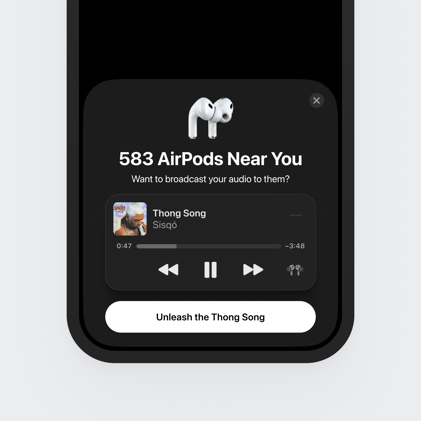 AirPods broadcast option