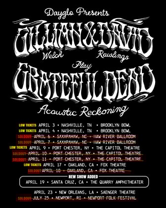 Gillian Welch & David Rawlings Play Grateful Dead This Spring 🌹