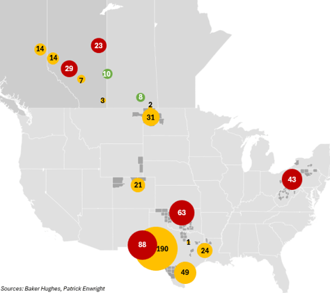 Canada and United States Rig Activity, as of 5/30/25