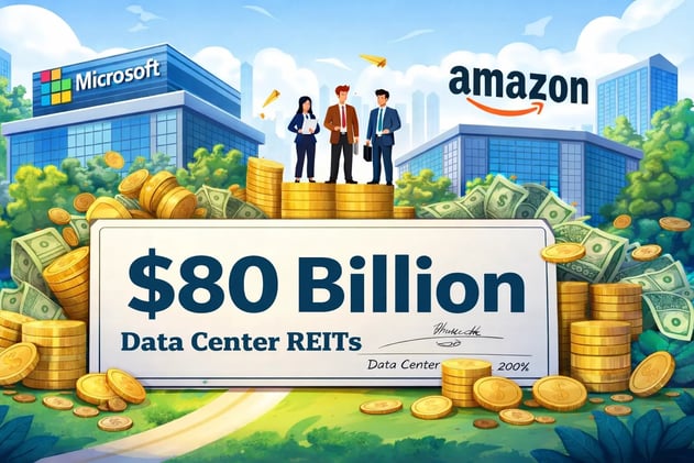 The $80 Billion Rent Check: Why Microsoft and Amazon are Making Data Center REITs Rich