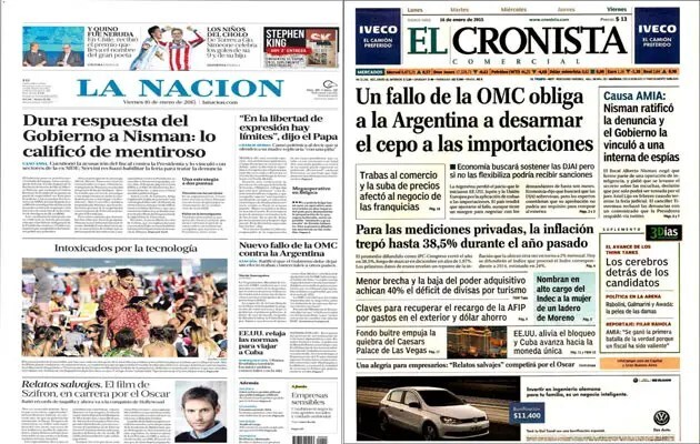 Timerman cuestionó la denuncia por AMIA, Toma de rehenes en Francia, El Papa pide respetar la fé, Argentina debe destrabar importaciones, Independiente venció a Estudiantes