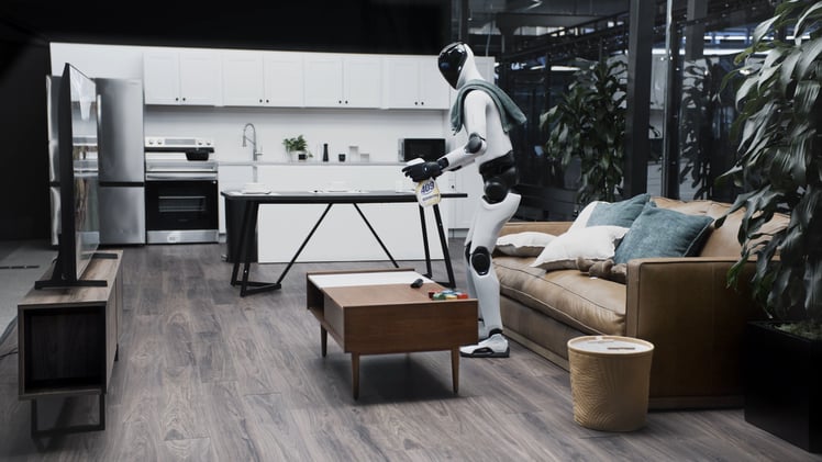 Figure's humanoid cleans living room