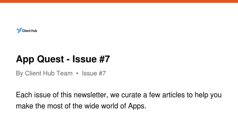 App Quest - Issue #7