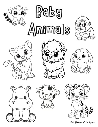 Baby Animals Coloring Page