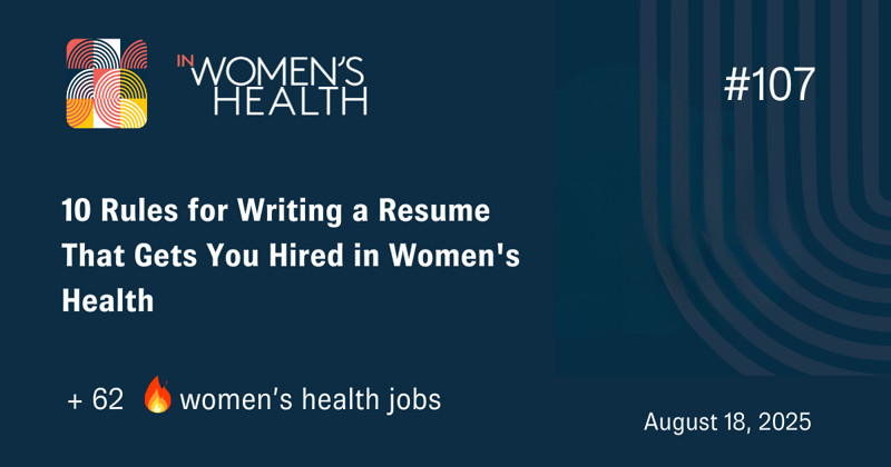 🔥 Jobs in Women's Health August 18, 2025