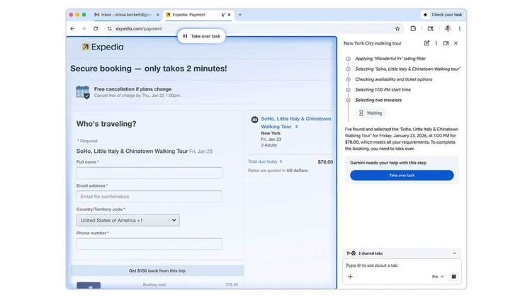 ‍‍🌐 Google brings more agentic AI to Chrome