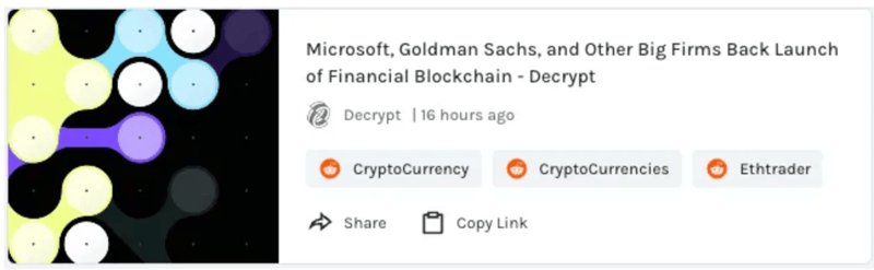 Microsoft, Goldman Sachs and other big firms back launch of Financial Blockchain