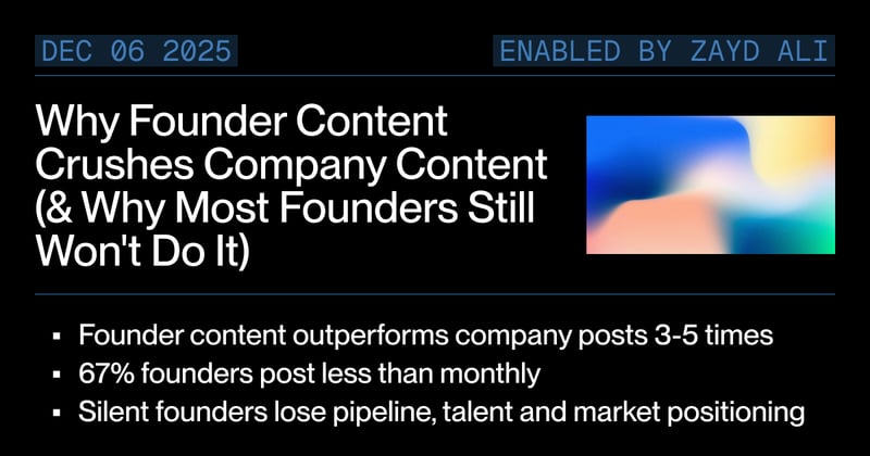 Why Founder Content Crushes Company Content (& Why Most Founders Still Won't Do It)
