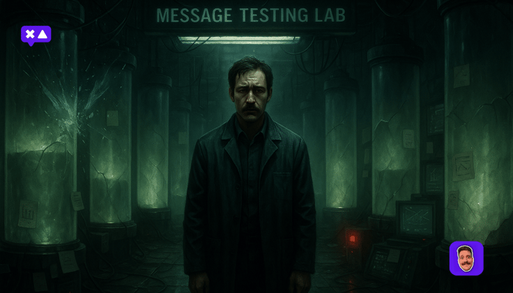 Inside my message testing lab 🧪 