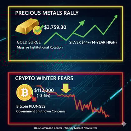 π¨ GOLD BREAKS $3,760 AS CRYPTO ROUT DEEPENS: MASSIVE SECTOR ROTATION INTO PRECIOUS METALS CREATES HIGH-PROBABILITY TRADES