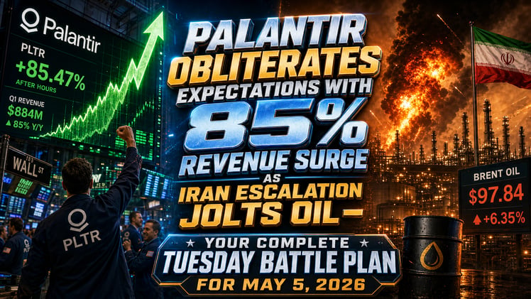 🔥 PALANTIR OBLITERATES EXPECTATIONS WITH 85% REVENUE SURGE AS IRAN ESCALATION JOLTS OIL — YOUR COMPLETE TUESDAY BATTLE PLAN FOR MAY 5, 2026🔥 