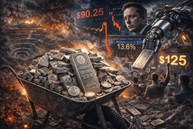 Silver Trading above $90 in China, Silver Slammed Over $2 In Last Minute of After-Hours Trading Yesterday, CME Increases Silver Margin Requirements to 17% Effective Monday, Elon Musk Publicly Commenting On Silver Now, Traders Calling For $125 Silver Next Week