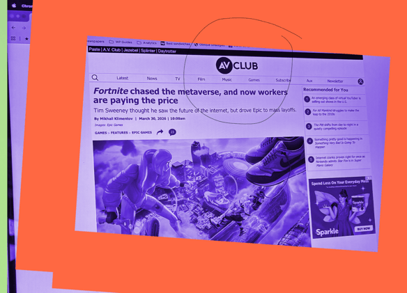 I wrote about the Epic Games layoffs and the metaverse for the A.V. Club