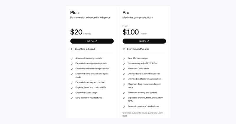 OpenAI launches $100/month ChatGPT Pro tier with 5x Codex usage vs. Plus