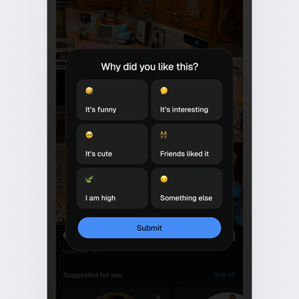 Instagram explain why you liked a post