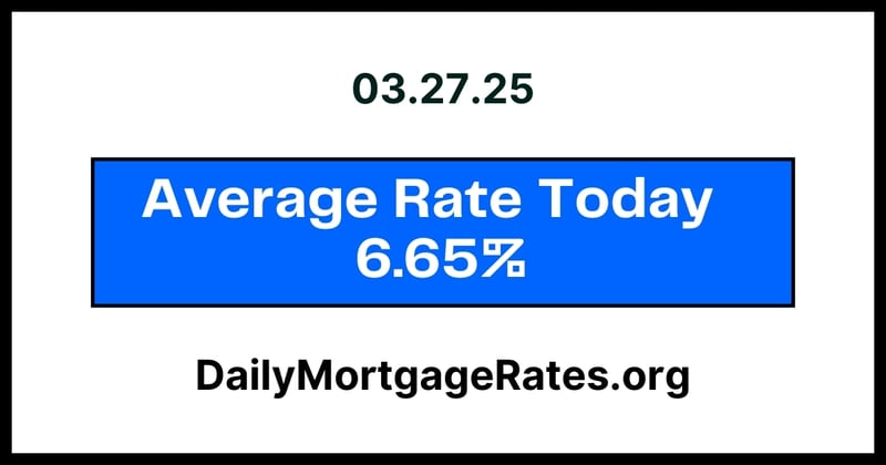 Daily Mortgage Rates For Thursday, March 27th, 2025