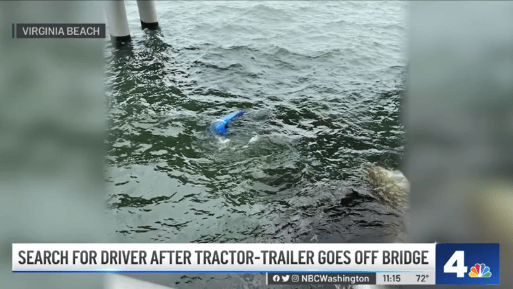 Truck Driver's Body Recovered after Chesapeake Bay Bridge-Tunnel Crash