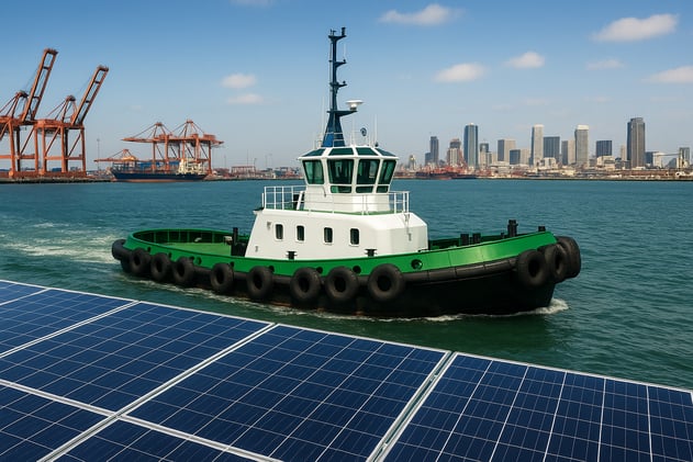 Shorize news: Turkish project • Hueneme OPS • Tanker electrification pact • Noatum electric tug • Solar yacht merger • Ocean solar panels