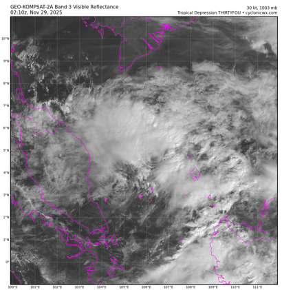 Tropical Depression Senyar (34W, formerly 04B) – Tropical Cyclone Advisory #4: 0000 UTC 29 November 2025