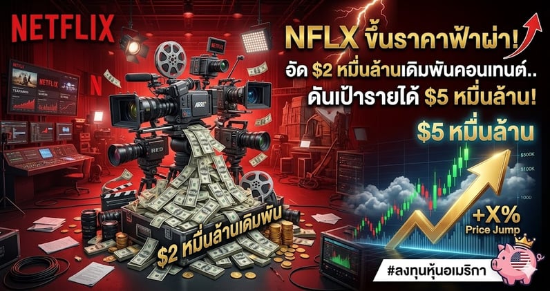 NFLX ขึ้นราคาฟ้าผ่า! อัด $2 หมื่นล้านเดิมพันคอนเทนต์.. ดันเป้ารายได้ $5 หมื่นล้าน!