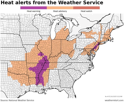 Long-duration heat wave expanding in U.S.