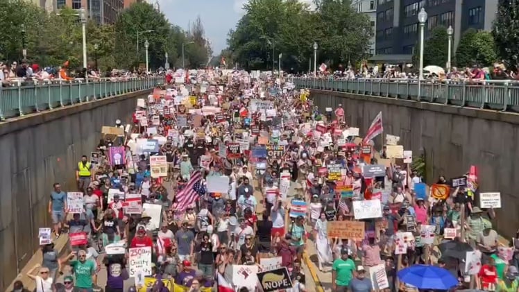 Deranged Leftists PROTEST President Trump Ridding D.C. of Crime