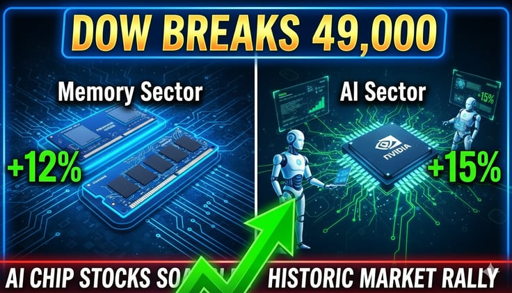 🚀 DOW BREAKS 49,000: Memory & AI Sectors