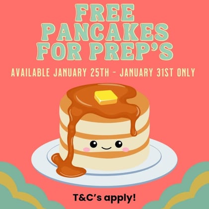 🔵 Free Pancakes to Celebrate Prep Students