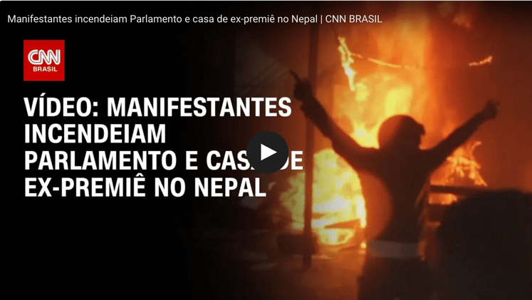 Fogo no parlamento no Nepal