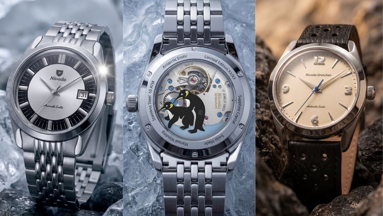 Nivada Brings A Penguin Erotic Automaton To The Antarctic; UNIMATIC’s Retro Spec Ops Chrono; This AMIDA Is A Great NASA Tribute; New Parmigiani Tonda PF Sport Chrono; Breguet's Five New Traditions