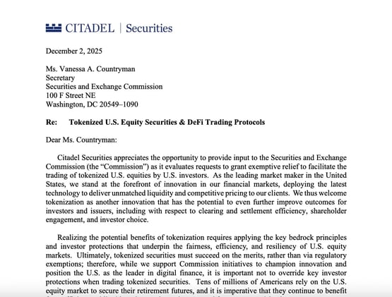 Citadel Urges SEC Crackdown on DeFi