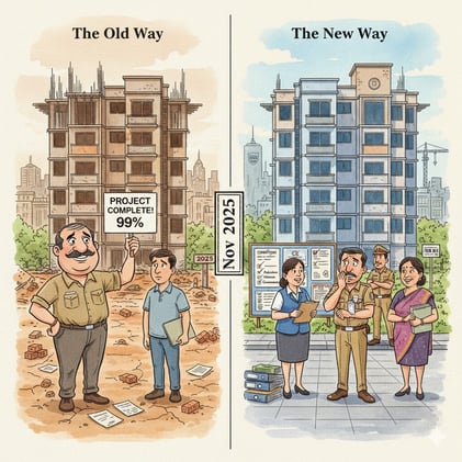 🏗️ RERA's New Closure Policy (No More "Trust Me Bro") + ₹7,000 Cr BBC Cost Cut + Skyline Rising Along Tunnel Road
