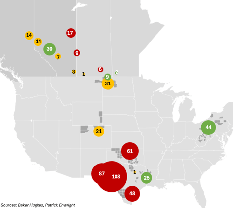 Canada and United States Rig Activity, as of 6/6/25