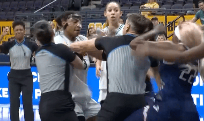 On-Court Brawl Knocks Out Ref