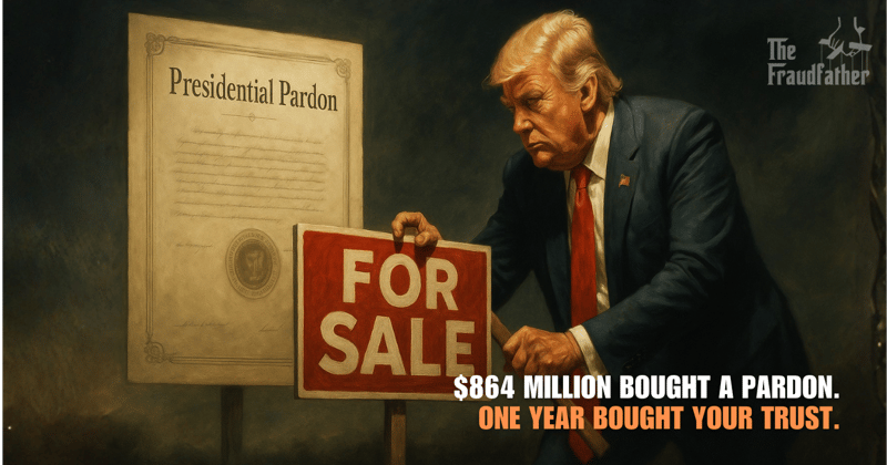 $864 Million Bought a Pardon. One Year Bought Your Trust.